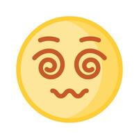 vertiginoso emoji icona, vertigini espressione design vettore