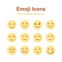 imballare di emoji icone nel moderno design stile, pronto per uso e Scarica vettore