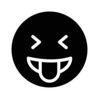 viso con lingua fuori, ridere emoji , scherzando emoji icona design vettore