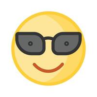 bicchieri su emoji viso mostrando concetto icona di freddo emoji, orgoglioso emoji vettore