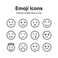 emoji icone impostare, di moda disegni, pronto per premio uso vettore