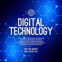 digitale tecnologia sociale inviare bandiera vendita modello blu sfondo, astratto informatica informazione comunicazione, innovazione futuro Tech dati, Internet Rete connessione, ai grande dati illustrazione vettore