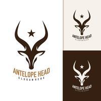 antilope testa logo design . antilope illustrazione logo concetto vettore