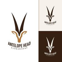 antilope testa logo design . antilope illustrazione logo concetto vettore