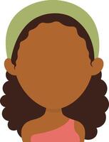 africano donna avatar con afro acconciatura e piatto viso design. cartone animato illustrazione vettore