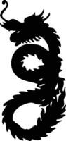 Cinese Drago silhouette su bianca sfondo. nero Drago silhouette vettore