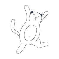 gioioso gatto salto semplice scarabocchio illustrazione vettore
