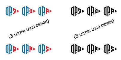 creativo 3 lettera logo progettazione, dpm, dpn, dpo, dpp, dpq, dpr, vettore