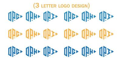 creativo 3 lettera logo progettazione, dpg, dph, dpi, dpj, dpk, dpl, vettore