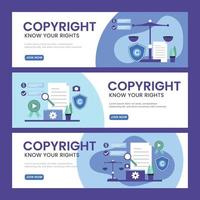 set di banner sulla legge sul copyright vettore