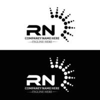 rn logo. r n design. bianca rn lettera. rn, r n lettera logo design. iniziale lettera rn connesso cerchio maiuscolo monogramma logo. vettore