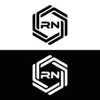 rn logo. r n design. bianca rn lettera. rn, r n lettera logo design. iniziale lettera rn connesso cerchio maiuscolo monogramma logo. vettore