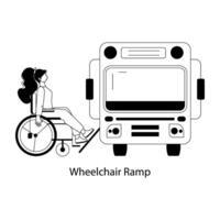 di moda sedia a rotelle rampa vettore