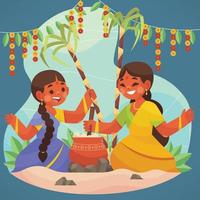 buon festival pongal vettore