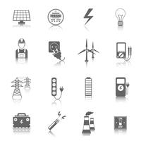 Set di icone di elettricità vettore