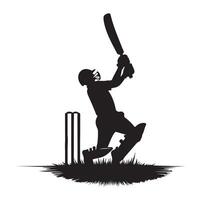 cricket silhouette piatto illustrazione. vettore