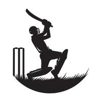 cricket silhouette piatto illustrazione. vettore