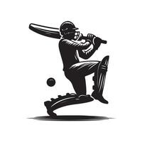 cricket silhouette piatto illustrazione. vettore