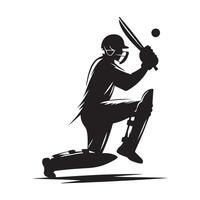 cricket silhouette piatto illustrazione. vettore