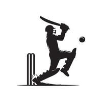 cricket silhouette piatto illustrazione. vettore