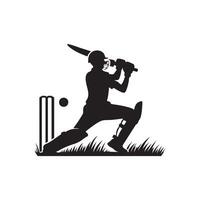 cricket silhouette piatto illustrazione. vettore