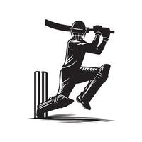 cricket silhouette piatto illustrazione. vettore