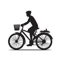 bicicletta silhouette piatto illustrazione. vettore