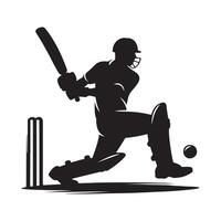 cricket silhouette piatto illustrazione. vettore