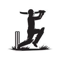 cricket silhouette piatto illustrazione. vettore