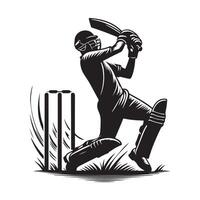 cricket silhouette piatto illustrazione. vettore