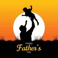 contento Il padre di giorno silhouette illustrazione vettore