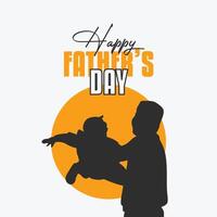 contento Il padre di giorno silhouette illustrazione vettore