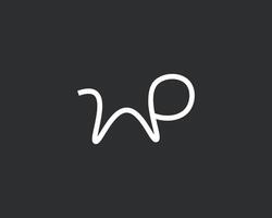 iniziale lettera wp logo design modello vettore