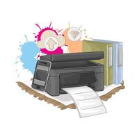 illustrazione di stampante vettore