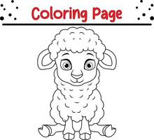 carino bambino pecora colorazione pagina per bambini vettore