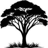 un' illustrazione di africano albero silhouette vettore