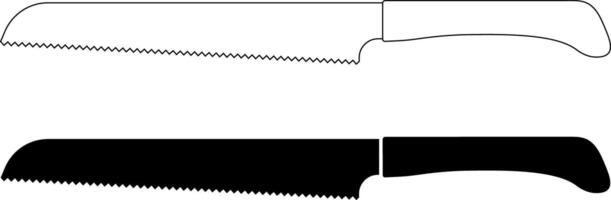 pane coltello icona impostato isolato su bianca sfondo vettore