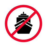nave bandire icona. nave Proibito la zona. marino mezzi di trasporto proibito. vettore