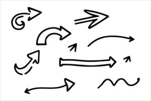 freccia impostato disegnato a mano vettore