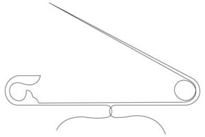 sicurezza perno continuo uno linea arte disegno di schema illustrazione vettore