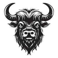 furioso pelliccia grassetto arrabbiato yak emblema per capi di abbigliamento vettore