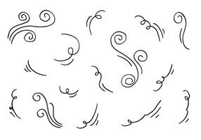 scarabocchio vento illustrazione mano disegnato stile isolato su bianca sfondo. vettore