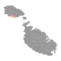 sannat quartiere carta geografica, amministrativo divisione di Malta. illustrazione. vettore