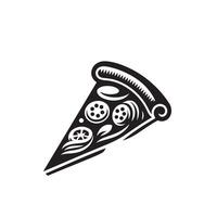 Pizza linea arte illustrazione. Pizza silhouette Pizza logo vettore