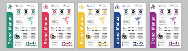 frastuono a3 attività commerciale marca Manuale modelli impostare. azienda identità opuscolo pagina con globale obiettivi, commerciale proposte. annuncio pubblicitario bandiera o volantino. disposizione design per manifesto, coperchio, opuscolo vettore