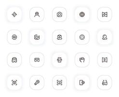 virtuale la realtà linea icone impostare. modificabile ictus. 24x24 pixel Perfetto. vettore