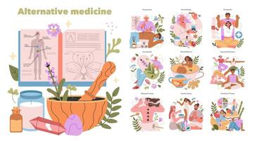 alternativa medicinale. piatto illustrazione vettore