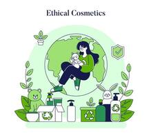 etico cosmetici. piatto illustrazione vettore