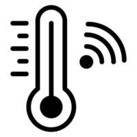 temperatura controllo glifo icona vettore