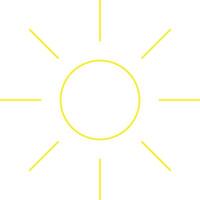 linea sole icona per luminosità, intensità ambientazione icona vettore